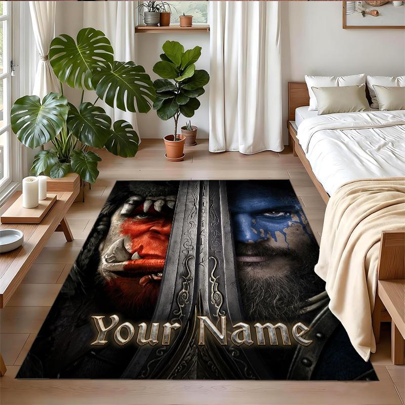 Crystal Velvet Rug Custom Name Text, Soft Non Slip Floor Mat Home DecorWorld of Warcraft