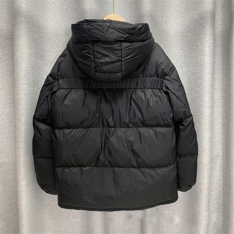 Зимняя свободная однотонная куртка с мягкой подкладкой на молнии и воротником с капюшоном, универсальное теплое белое пальто на утином пуху для женщин