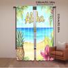 Aloha Curtain Hawaiian Tropical Beach Summer Landscape Birthday Party Decorations Drapes All Season Charm Living Room Set Of 2 Made Polyester Washable