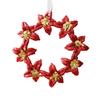 Glitter Sequined Christmas Ornament Red Snowflake/Butterfly/Star/Reindeer/Ballerina Hanging Decoration for Xmas Tree Doors Windows Walls Holiday Home