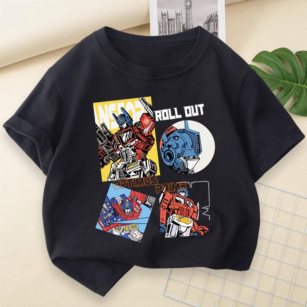 2026 Summer Robot Series Pattern 100 Cotton Printed Childrens TShirt Comfortable and Breathable