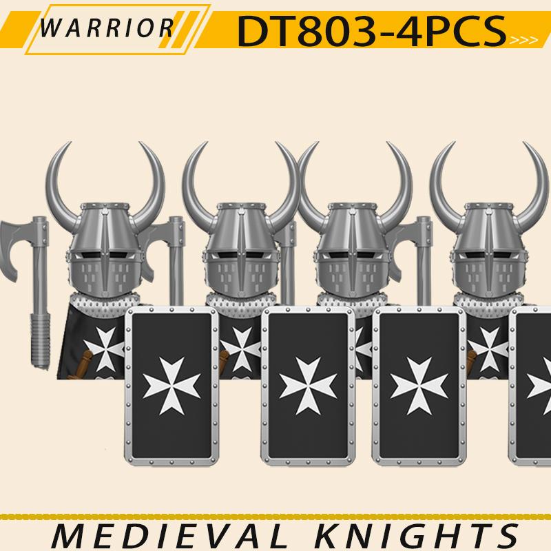 Medieval Military Jerusalem Tripoli Knight Building Blocks Castle Lionheart Hospital Teutonic Soldier Figures Warrior Bricks Toy