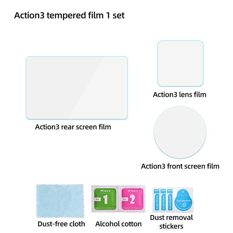 Tempered Glass Screen Protector Film Lens Protection Cover for DJI OSMO Action 3 Action Camera Accessories