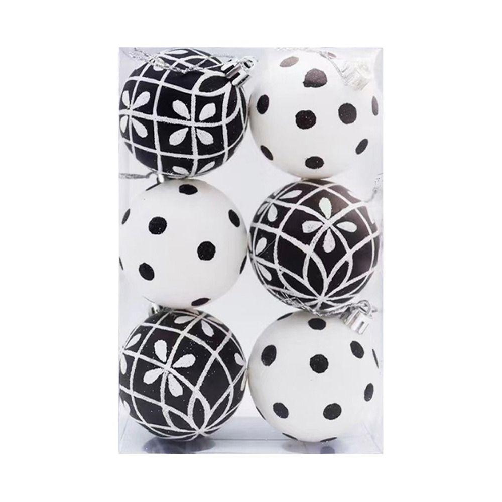 6 шт. Расписанные вручную шары Подвески для рождественской елки 6 см Шары для украшения окна Рождественские шары Вечеринка Праздник