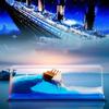 Float Titanic Ship Fluid Liquid Drift Bottle Black Pearl Barco Figure Ship Boat Decor Living Room Decoration Desk Accessories