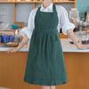 Kitchen Apron Soft Texture Double Pocket Design Breathable Striped Shirring Oil-proof A-line Adjustable Dinner Apron for Florist's Shop