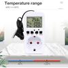 Digital Temperature Controller Socket 16A EU Plug Thermostat Timer Switch Sensing Probe Heating Cooling Switch Outlet Temp Alarm