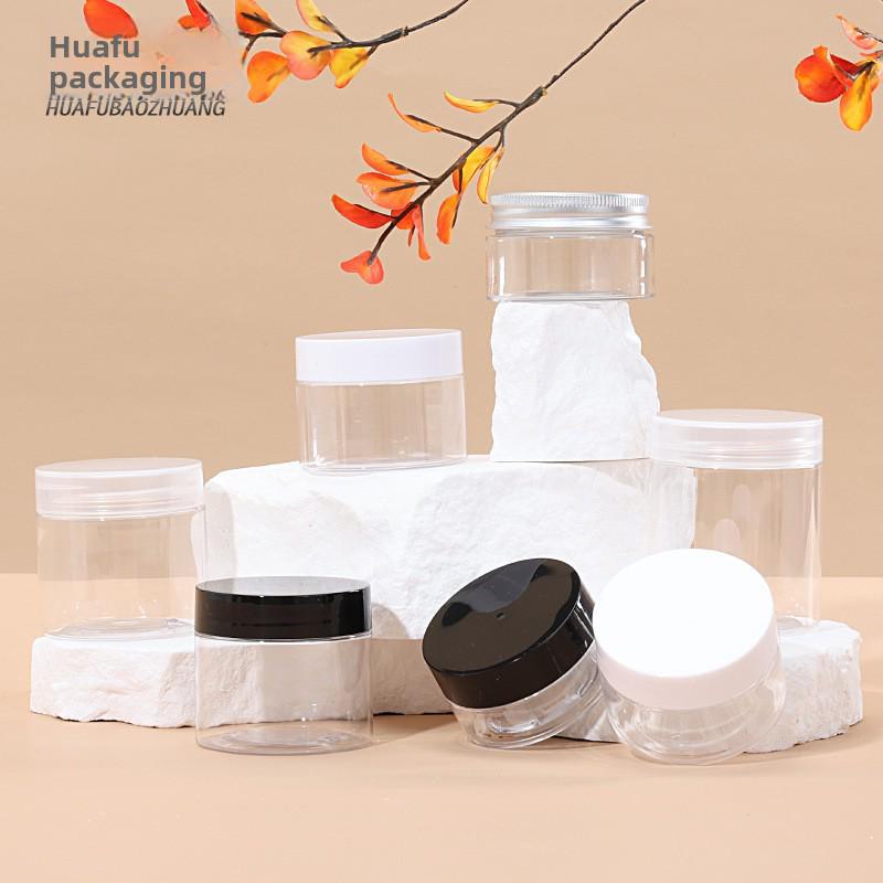 «Банка для крема 100 мл с ПЭТ, алюминиевой крышкой и прозрачная бутылка с широким горлом 250 мл с внутренней крышкой»