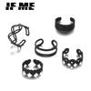IF ME 5 шт. набор колец на костяшку пальца черного цвета, набор колец на палец, комплект ювелирных изделий