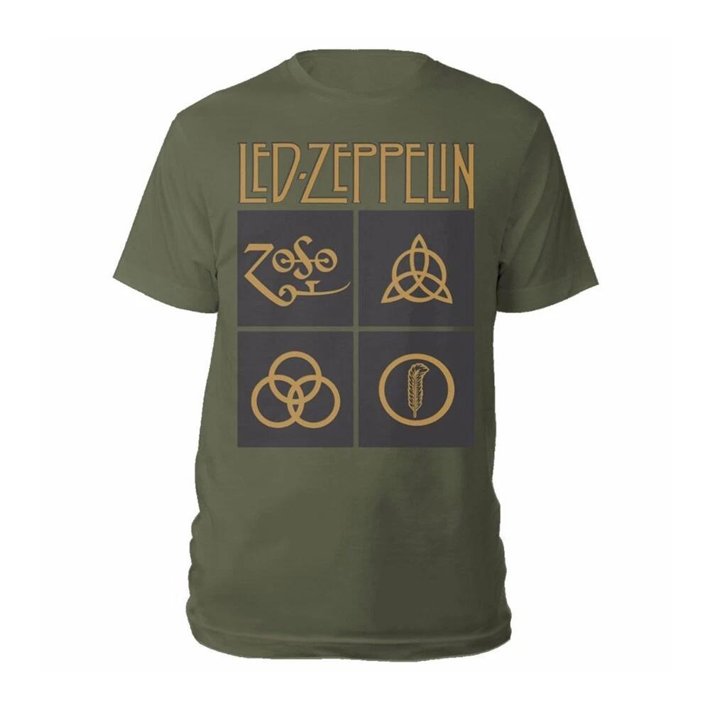 ЗОЛОТЫЕ СИМВОЛЫ И ЧЕРНЫЕ КВАДРАТЫ футболка от LED ZEPPELIN