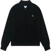 Solid Color Long Sleeve Baseball Collar Sweatshirt Men Sweatshirt Black 81JP239-002