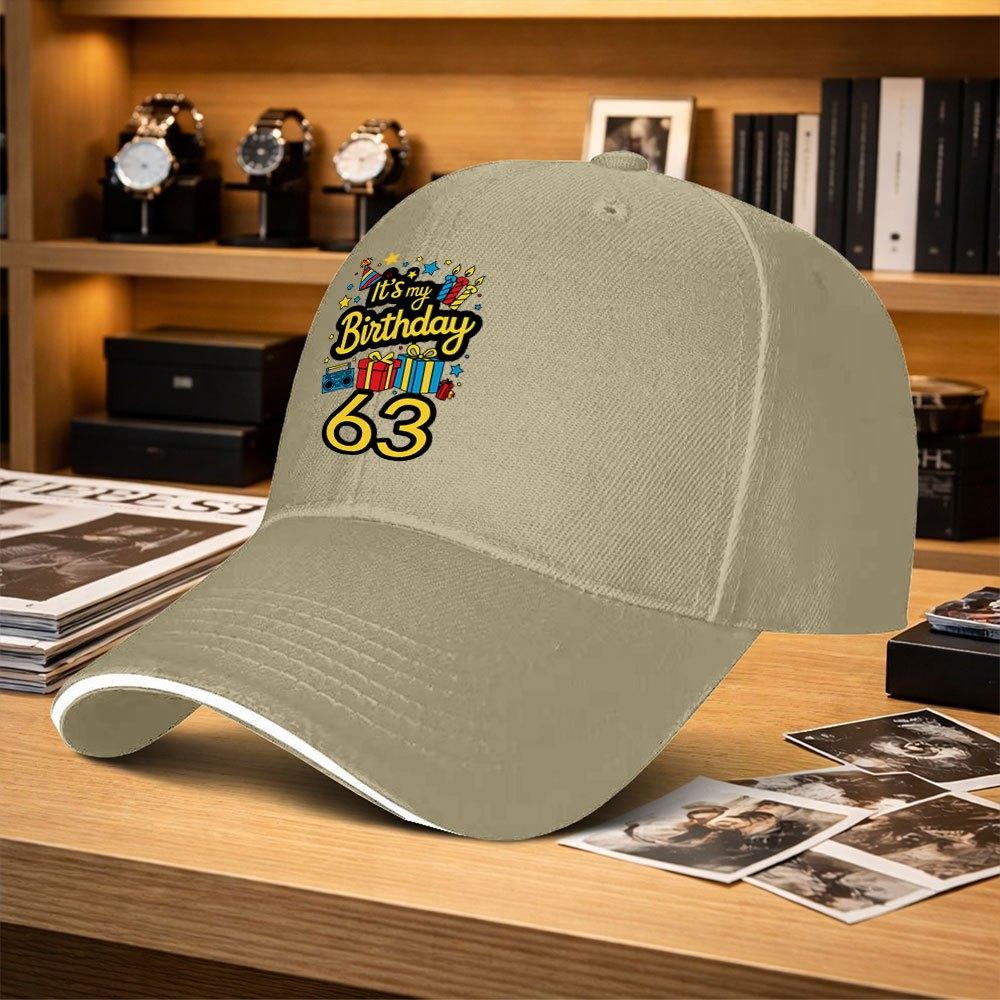 rd Birthday Party Adjustable Sandwich Baseball Cap Trendy Printed Duckbill Hat for Fishing Golf Camping Hiking