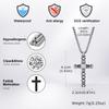Punk Mens Cross Pendant Necklace,Silver Color Plain Cross Pendant Collar with Stainless Steel Box Chain,Exquisite Male Gift