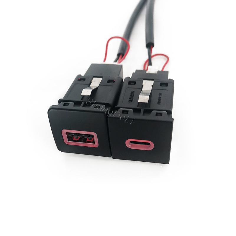 Автомобильное двойное зарядное устройство 12В/24В USB QC3.0 PD Type C Адаптер питания Подходит для Golf 6 Для Jetta 5 MK5 Для Scirocco 2006 - 2012