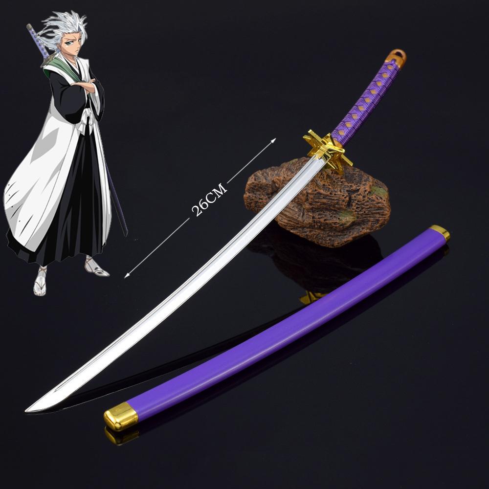 26cm Bleach Mini Tensa Zangetsu Sword Keychain for Fans Anime Peripherals Kurosaki Ichigo Metal Mask Pendant Keychain Gifts