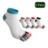 1/5 Pairs Toe Socks Women Girl Cotton White Cute Cartoon Bear Fish Print Soft Beautiful Fashions Ankle Boat Five Finger Socks