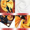 1 piece Halloween door banner decoration full month pumpkin lantern bat castle background