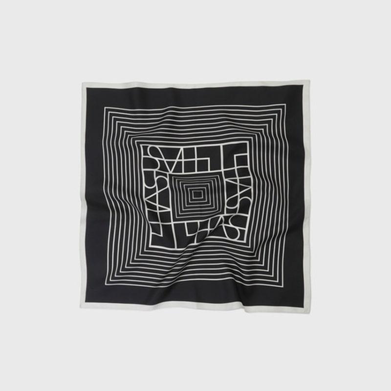 L’H.A.S SIGNATURE SYMBOL SILK SCARF SMALL_black