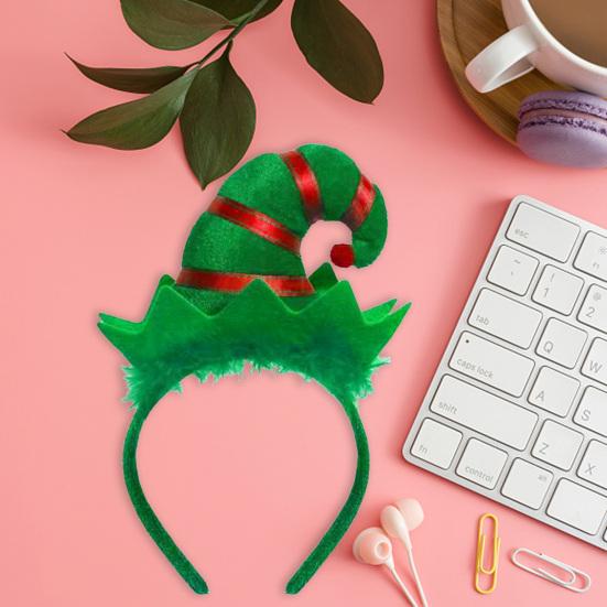 Обруч для волос Милая Рождественская шляпа Санты Эльфа Детский Взрослый Повязка на голову Подарки Косплей Костюм для вечеринки