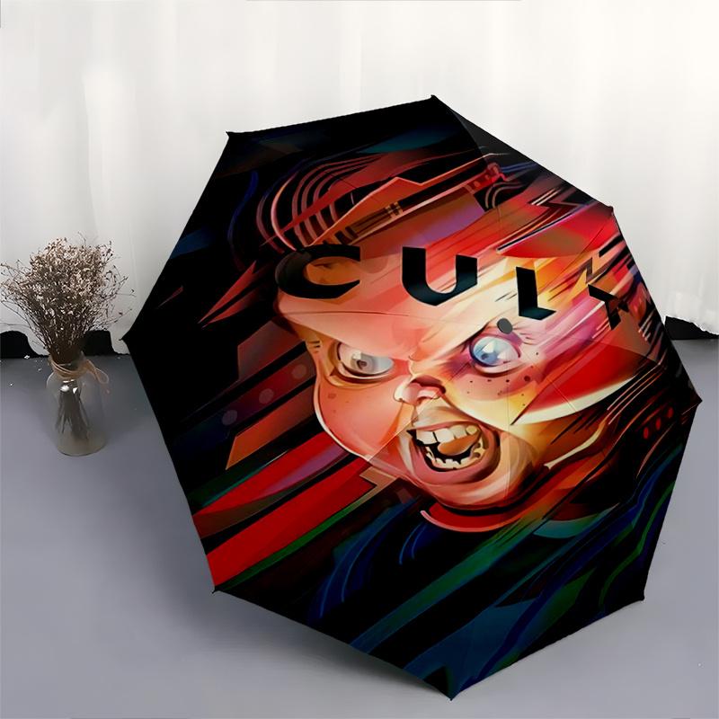 1pc Chucky's Cult Design Automatic Opening and Closing Umbrella - Small Umbrella Suitable for Various Occasions Y019