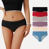 New Women’s Lace Seamless Underwear Sexy Low Waist See Through Breathable Panties Solid No Show Lightweight Panties Soft Comfortable Cheeky Underwear