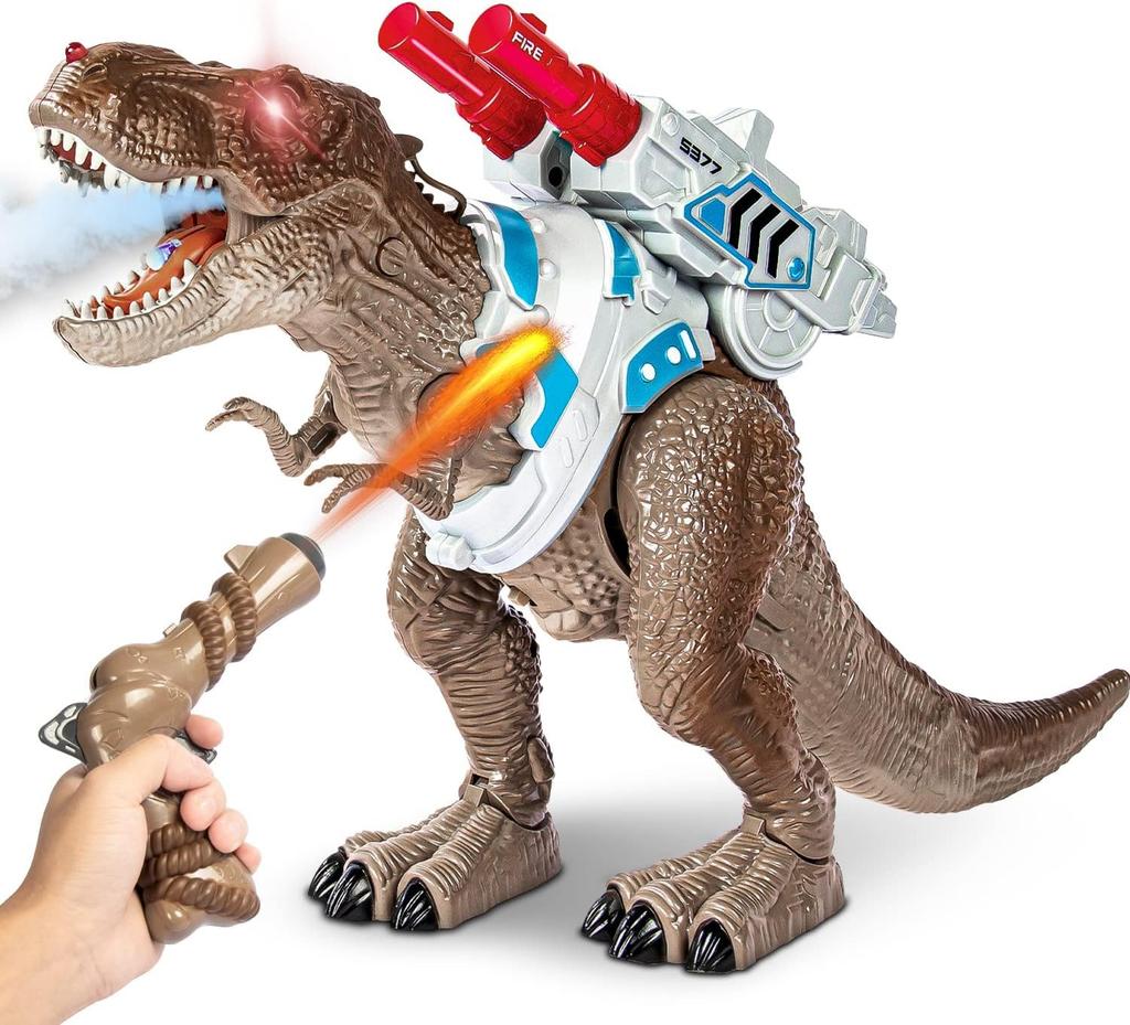 Dinosaur Toy with and Multifunctional Robotic Dinosaur with Impressive and Popular Gift for Birthday or Radio-controlled Smoke, Moving, Roaring,