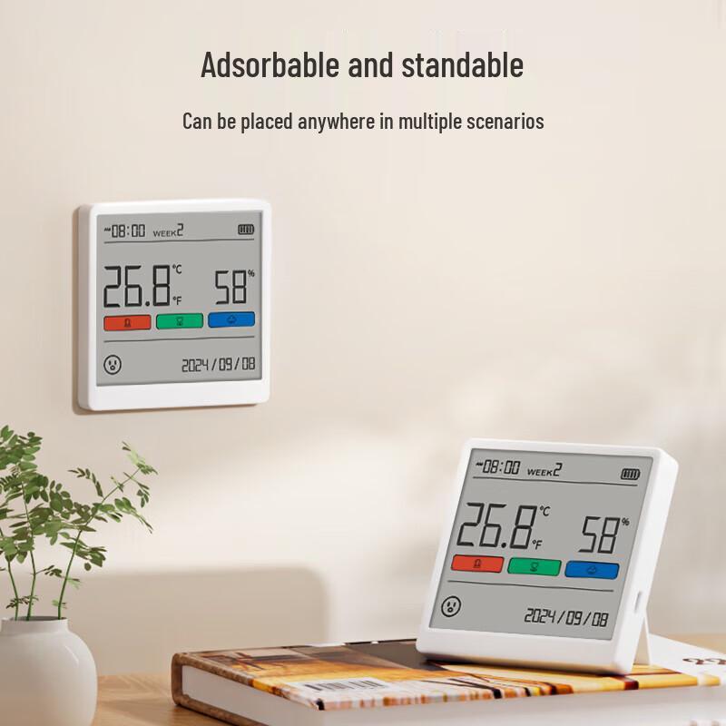 Yúnqín Large Screen Indoor Temperature Humidity Monitor Clock