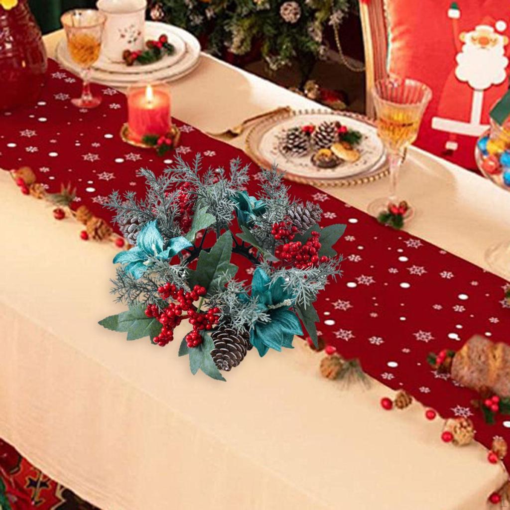 Рождественский подсвечник-венок для фермерского дома, дома, праздника, с красным цветком