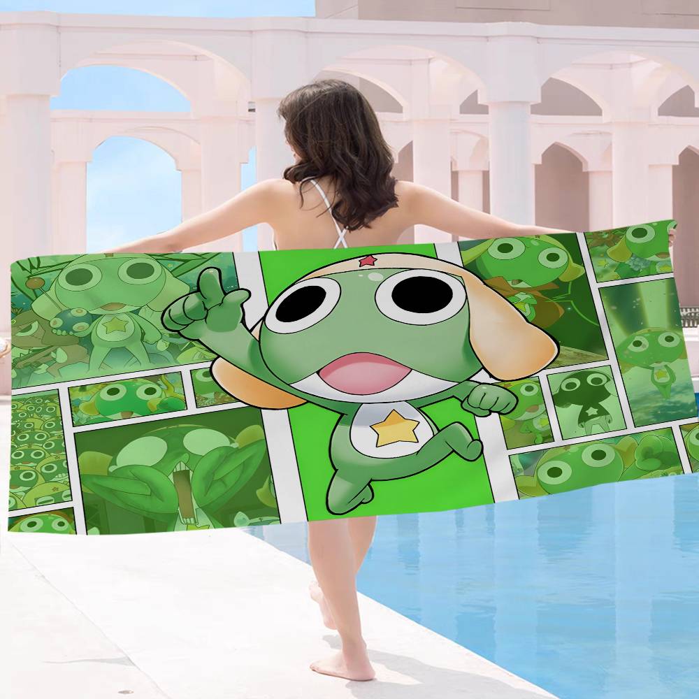 Забавные лягушки Keroro Gunsou Большие микрофибровые пляжные полотенца Быстросохнущее полотенце Песчаные пляжные полотенца Полотенце для бассейна для путешествий Бассейн Йога