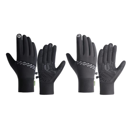 1 пара термоперчаток для велоспорта, водонепроницаемые, ветрозащитные, зимние, с сенсорным экраном, нескользящие, с силиконовой накладкой, с флисовой подкладкой, теплые перчатки для катания на лыжах, бега, походов