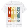Funny Made In 1982 Limited Edition 42 Years Of Being Awesome T Shirts Summer Cotton Streetwear Birthday Gifts Tshirt Unisex