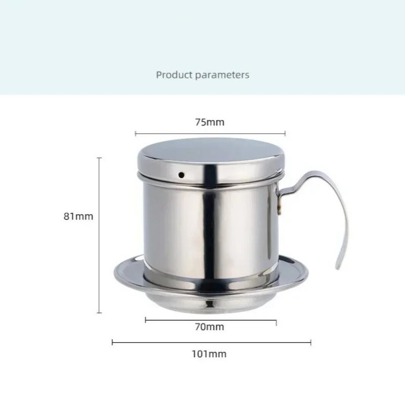 Vietnamese Pot 304 Stainless Steel Hand-pour Pot Drip Coffee Pot Hand Brewing Pot Filter Drip Filter Office Coffee Brewing Tool