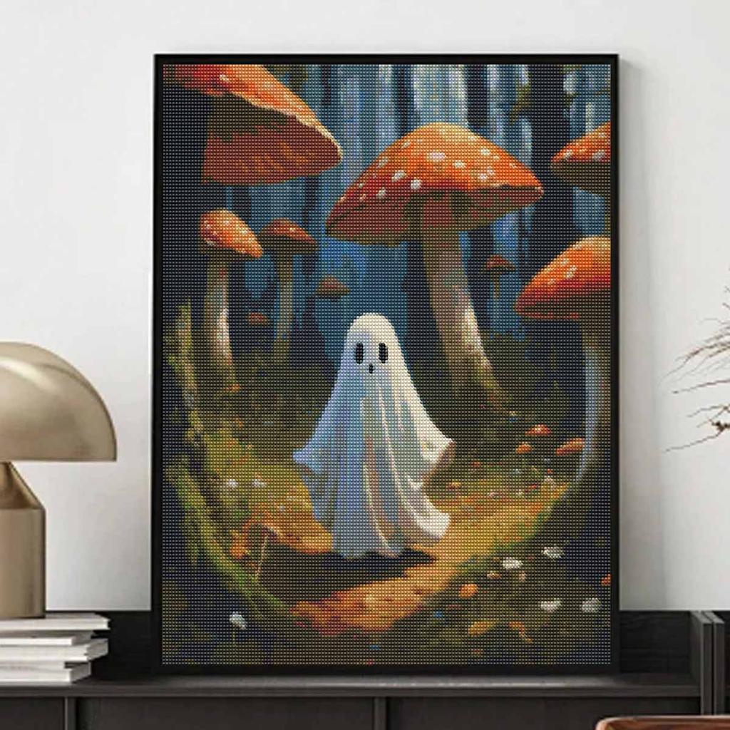 Halloween diamond painting kit cute ghost forest mushroom handmade diy painting home decoration painting
