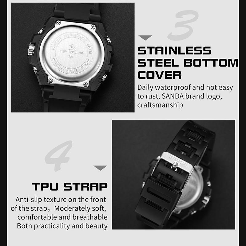 New Product SANDA Cool Trend Special Forces Watch Men's Waterproof Luminous Magic Sports Electronic Watch