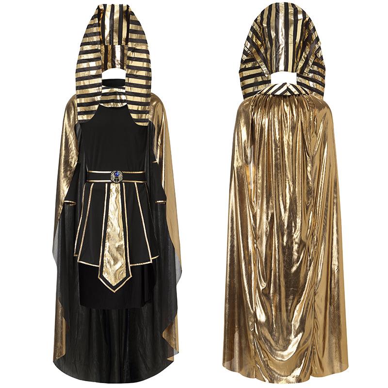Halloween Adult Egyptian Costume Pharaoh Cleopatra Men's and Women's Ancient Greek and Roman Queen Performance Suit