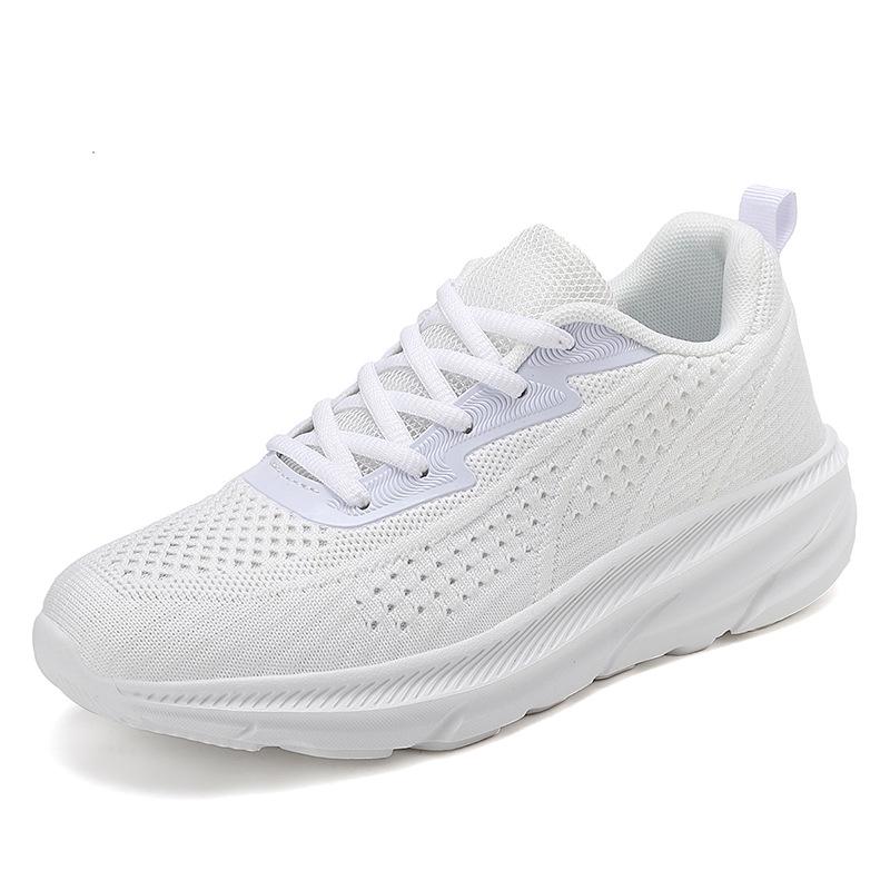 Женские осенние кроссовки Flyknit на толстой подошве, повседневные, для бега - Дышащая сетка, Большой размер, Удобные спортивные кроссовки для мамы