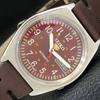 Б/У винтажные мужские часы SEIKO 5 AUTOMATIC JAPAN с коричневым циферблатом a434969-2 R122-a434969