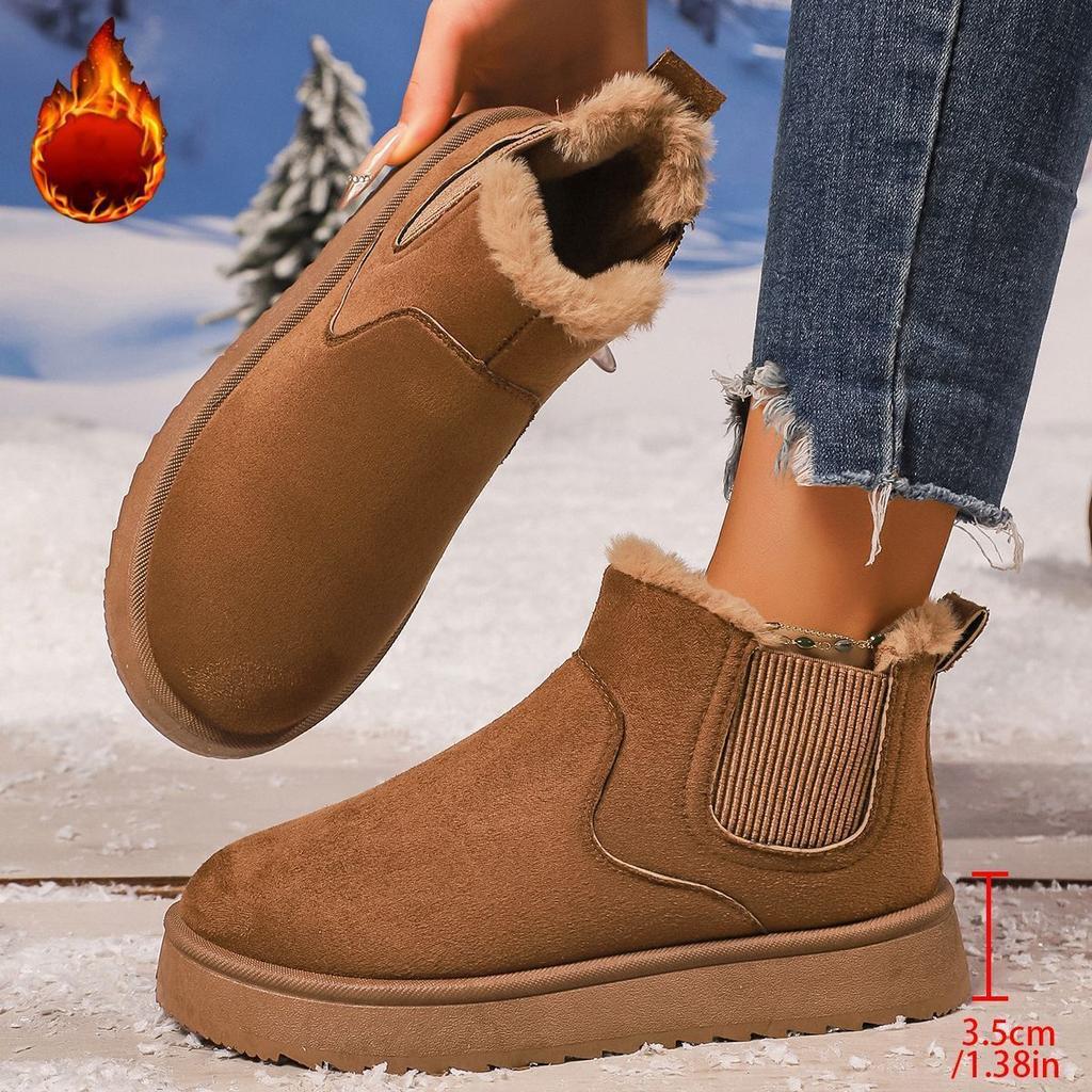 Снежные ботинки бархатные большого размера зимняя мода короткие ботинки короткий голенище утолщенные теплые хлебные хлопковые туфли