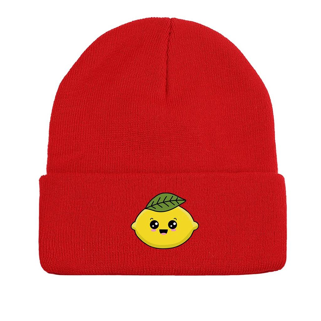 Mango Winter Knitted Cap Beanie, Cartoon Fruit Woman Cap Lightweight Soft Hip Hop Bobble Hat Knit Hat Beanie