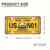 D Flat Винтажный Нью-Йорк США N Алюминиевая номерная табличка x см D Декоративная табличка Дизайн классического автомобиля Полированная поверхность Lic