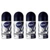 (Pack of 4) Invisible Black & White Anti-perspirant Deodorant Roll On for Men 4x50ml