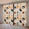 Cartoon Cat-Printed Curtains, Christmas Decorations, Bedroom And Living Room, Home Decoration, Room Decoration
