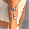 Vintage Feather Leaf Tassel Metal Chain Armbands Bracelet for Women Girls Bohemia Punk Arm Bangle Jewelry
