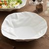 Pure White Ceramic Pleated Plate Restaurant Irregular Soup Plate Salad Plate Pasta Dessert Plates Cooking Specialty Tableware