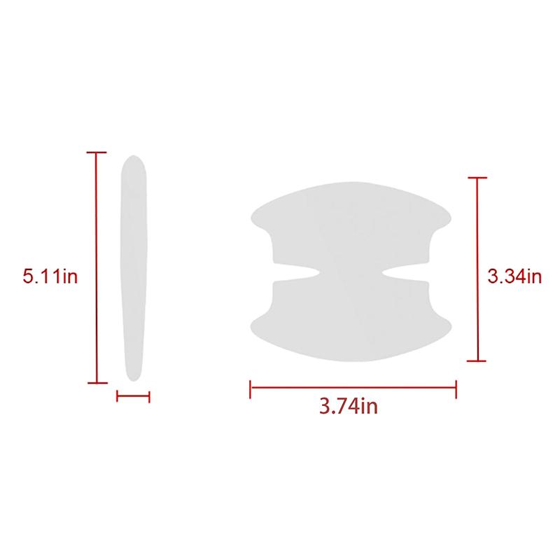 8 шт. Прозрачные защитные наклейки на дверную ручку автомобиля, невидимые наклейки против царапин