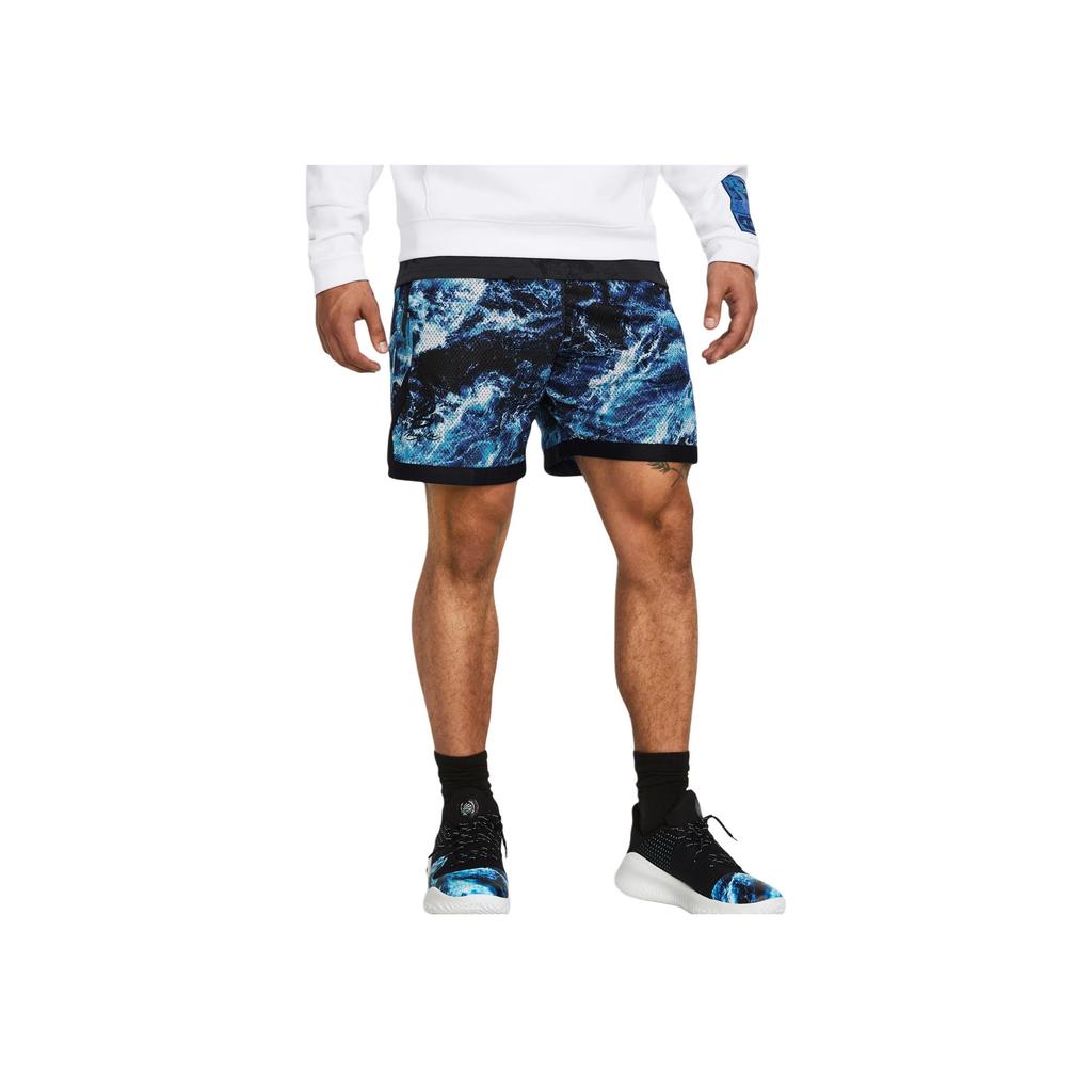 Under Armour X Bruce Lee Collaboration UA Spring Collection Water Element Printed Basketball Shorts Men Shorts Blue 1385306-419