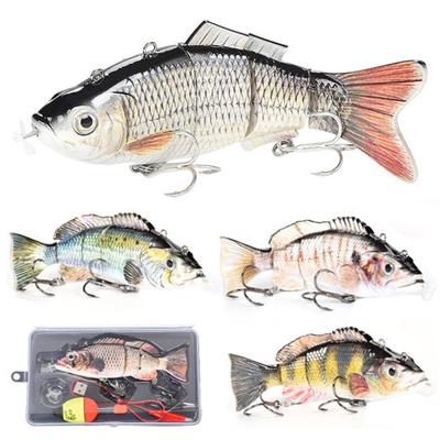 13,5 см/39,3 г/54 г электрическая многосочлененная рыболовная приманка с поплавком, перезаряжаемая через USB, светодиодная светящаяся приманка, роботизированная искусственная приманка, рыболовные принадлежности