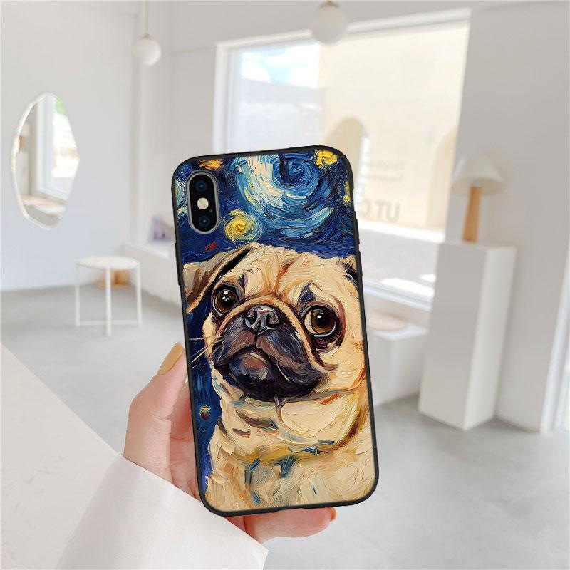 LO27 Cute Pug Dog Soft Shell Phone Case for Xiaomi Poco C40 C50 C51 C55 C65 C71 C75 F3 F5 F6 F7 M2 M3 Pro Ultra