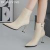 Женские ботильоны с острым носком, модные кожаные туфли на высоком каблуке 2025 года, тренд зимы, новый бренд, элегантные туфли-лодочки, дизайнерские Botas De Mujer