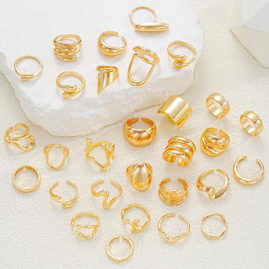 iF ME 29 Piece Eco Friendly Irregular Lava Line Ring Set Fashion Jewelry Women Shiny Trendy Daily Party Accessory